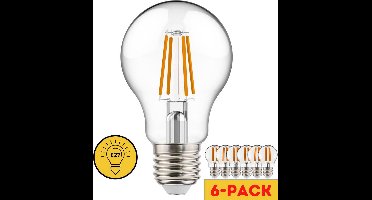 Proventa Retro LED filament lamp met grote E27 fitting - ⌀ 60 mm - 6-pack decoratieve A60 lampen