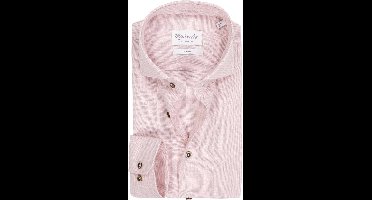 Michaelis slim fit heren overhemd - structuur - roze - Strijkvrij - Boordmaat: 41