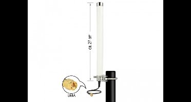 LTE -antenne SMA -plug 2 - 6,5 DBI 27 cm omnidirectionele vaste paalbevestiging Wit buiten