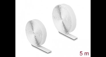 Delock Hook-and-loop tape self-adhesive L 5 m x W 20 mm white