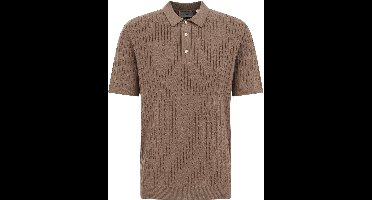 Van Gils Heren regular fit gebreide polo met structuur