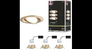 LED-inbouwlamp Nova Coin Set van 3 rond 84mm 50° Coin 3x6W 3x470lm 230V 2700K Goud mat