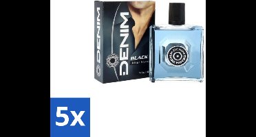 5 x Denim – Aftershave – Black – 100 ml - Aftershave - Aftershave Man - Aftershave Voor Mannen - Aftershave Na Het Scheren - Scheren Aftershave