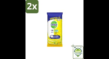 Dettol – Multi Reinigingsdoekjes – Citroen – 110 Doekjes - Voordeelverpakking - 2 stuks - Schoonmaken - Hygiëne