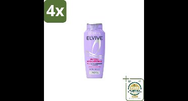 L'Oréal Elvive Hydra Hyaluronic Shampoo 250 ml - Voordeelverpakking - 4 stuks - Hyaluronzuur - Vochtig haar