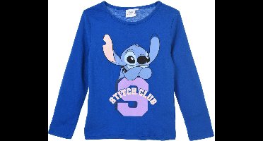 Disney Lilo en Stitch Shirt - Lange Mouw - Stitch - Blauw - Maat 122/128 (8 jaar)