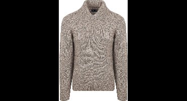 Suitable Trui Shawl Tweed Eco Wool Taupe - Maat M - Heren - Pullover