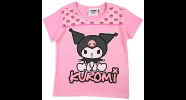 Hello Kitty Kuromi Roze kort kinder-t-shirt, top 4 jaar
