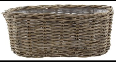 Van der Leeden Opbergmand Klassiek - bruin - rechthoek - 50 x 20 x 20 cm - rotan - gevlochten riet - mand - opbergen