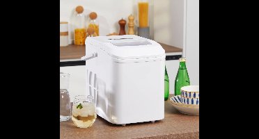 Ijsblokjesmachine - Elektrische Ijsblokjesmachine - Ijsmaker - Ijsmachine - 9 Kubussen elke 6-12min - Zelfreinigend - 1.2L - 220-240V/50Hz - 43Db - R600a - 22.5 x 32 x 29.5 cm - Wit