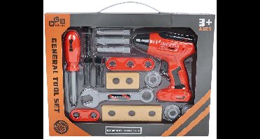Gereedschapsset met Boormachine - 16dlg - Speelgoed Gereedschap voor Kinderen