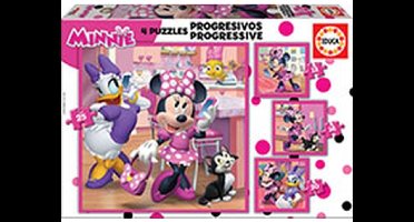 Educa puzzel Minnie Mouse progressief - 4-in-1 kartonnen legpuzzel.