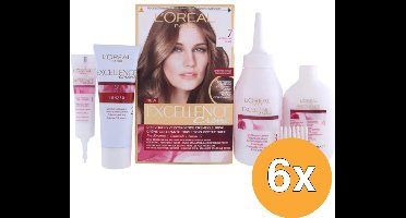 6x L'Oréal Paris Excellence Creme 7 Middenblond (1 set)