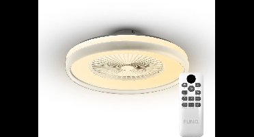 FlinQ LumiFan Ø50 cm Plafondventilator met Verlichting - Ventilator voor aan het Plafond - Ideaal voor op de Slaapkamer - Bestuurbaar met Afstandsbediening