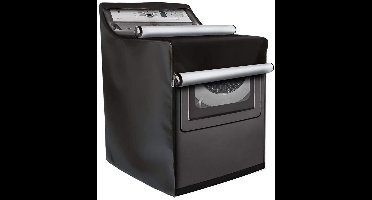 Was- en drooghoes voor buiten – Waterdichte en stofdichte wasmachinehoes met ritssluiting – Geschikt voor wasmachines en droogers met boven- en voorlader, 75*73*88/110 cm (zwart)