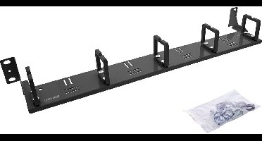 InLine® 19 kabelmanagementpaneel, 1U, 5 kunststof beugels, horizontaal, zwart