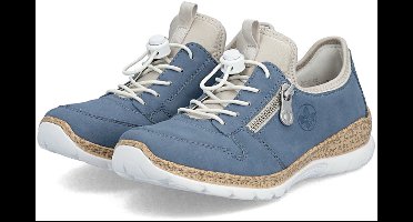 Rieker Dames Slippers Sneakers, Slippers, Comfort, MemoSoft N42G0-14 Blauw