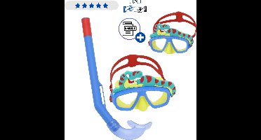 Bestway Duikset voor Kinderen Blauw – Snorkelset met Hypoallergene Duikbril en Snorkel – Zwemset voor Zwembad en Zee – Comfortabele Pasvorm – Verstelbare Band – Heldere Lens Met UV-protectie – Kinder Snorkelmasker Set – Met Ebook