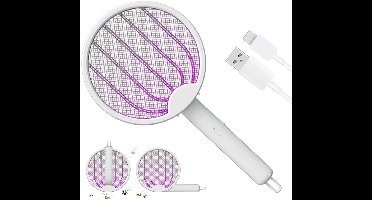 Oneay Opvouwbare elektrische vliegenmepper – Oplaadbaar model met UV-licht – Multifunctioneel als muggenvanger en insectenlamp – Voor binnen en buiten