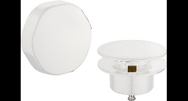 Wiesbaden knop/plug badoverloopcombinatie glans wit