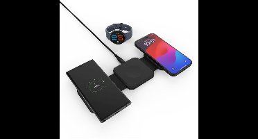 FIXED FIXFLE-SA-BK oplader voor mobiele apparatuur Smartphone, Smartwatch Zwart USB Draadloos opladen Snel opladen Binnen