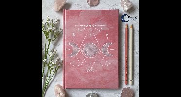 Drievoudige Maan Notitieboek Journal Zacht Roze - Maanmagie Journal - De Energie van de Maan - Spirituele Ontwikkeling Blanco Journal A5 Hardcover - Triple Moon Geometrisch