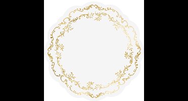 6 witte placemats met gouden rand 35,5cm