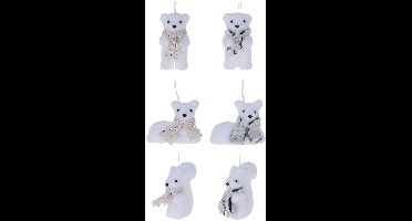 Kersthanger winterdieren karton decoratie set van 24 multicolor.