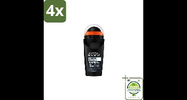 L’Oréal Paris Men Expert – Deodorant Roller – Carbon Protect 5-in-1 – 50 ml - Voordeelverpakking - 4 stuks - Anti-transpirant - Deodorant