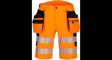 Portwest DX4 Hi-Vis korte broek met holsterzakken DX446 - Oranje/Zwart - 42