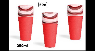 60x Mega beker rood karton 350ml - Drinken drank limonade