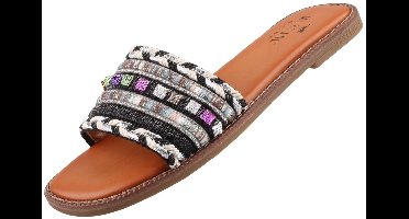 Mustang dames muiltjes zwart/multi