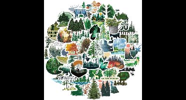 Bosstickers Set - Groene Milieu Stickers - Decoreren Dagboeken Laptops - Waterdicht Vinyl Materiaal - 50 Stuks Set - Meerkleurig