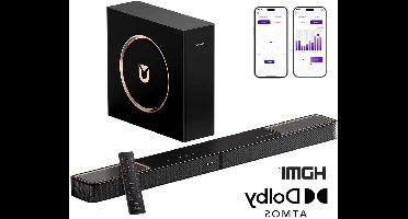 Soundbar – Soundbar Set – TV Speaker – Home Cinema Speaker – Surround Geluidssysteem – 3.1.2-Kanaals Dolby Atmos – Krachtige 5,25 Inch Subwoofer