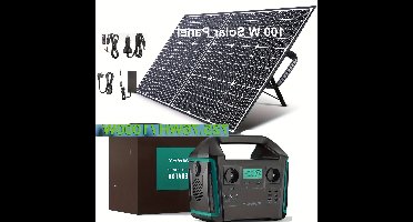 Zonnegenerator – Draagbaar Powerstation – Noodstroomvoorziening – Powerbank – Stroomgenerator – 1000W Vermogen – 725,76Wh batterijcapaciteit