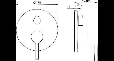 Hansa Vantis - Inbouwkraan, voor 2 functies, geborsteld brons 8260906781