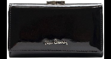 Pierre Cardin Luxe Dames Portemonnee - Medium Model - Lakleer - 17 Kaartvakken - Met Knipsluiting - Zilveren Details