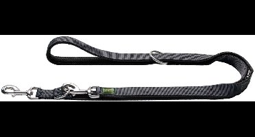Hunter Looplijn Maldon Up Zwart&Grijs - Hondenriem - 200x2 cm