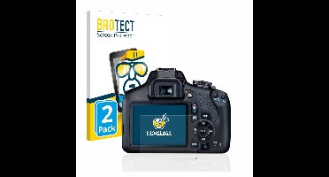BROTECT - Screenprotector voor Canon EOS 2000D - Folie Beschermfolie transparant 2 Stuks