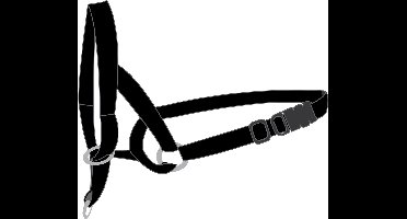 Flamingo Easy Leader - Hoofdhalsband Honden - Halsband Easy Leader Zwart L 50-65cm 15mm