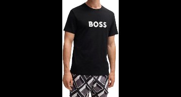 Boss Heren T-shirt Zwart 50491706/001 T Shirt Rn