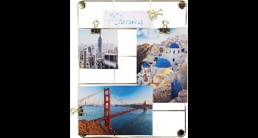Exacompta 4x Vergulde metalen fotolijst - Formaat 21,7x28x1cm - Goud - 12355E