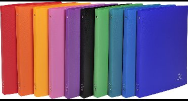 Exacompta 10x Ringband ondoorschijnende PP met 4 ringen van 15mm - A4 - Geassorteerd - 511999E