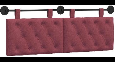 vidaXL - Hangend - hoofdbord - Wijnrood - Stof