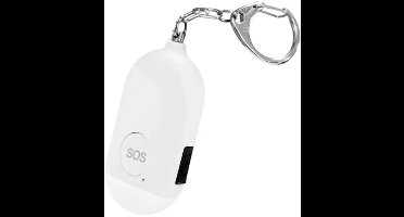 New Age Devi - Persoonlijk alarm - Noodsignaal - 130 DB - LED Noodsignaal - LED Lamp - IP44 Waterproof - Sleutelhanger - Wit