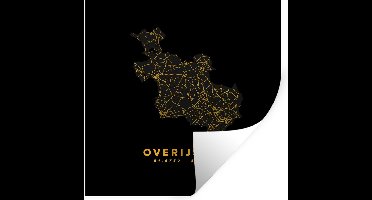 Muurstickers - Sticker Folie - Overijssel - Kaart - Nederland - Gold - 30x30 cm - Plakfolie - Muurstickers Kinderkamer - Zelfklevend Behang - Zelfklevend behangpapier - Stickerfolie