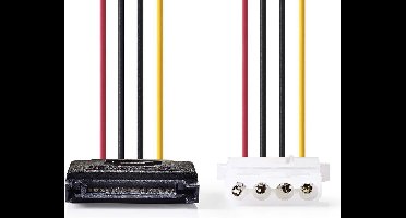 Nedis Interne Voedingskabel - SATA 15-Pins Male - Molex Female - Verguld - 0.15 m - Rond - PVC - Multicolour - Envelop
