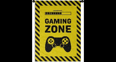 Wandkleed - Wanddoek - Gaming - Quotes - Controller - Gaming zone - Game - 60x80 cm - Wandtapijt