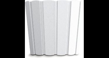 Prosperplast Plantenpot/bloempot - wood-look - wit - kunststof - D29 x H25 cm - binnen/buiten