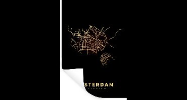 Muurstickers - Sticker Folie - Amsterdam - Plattegrond - Stadskaart - Kaart - 20x30 cm - Plakfolie - Muurstickers Kinderkamer - Zelfklevend Behang - Zelfklevend behangpapier - Stickerfolie